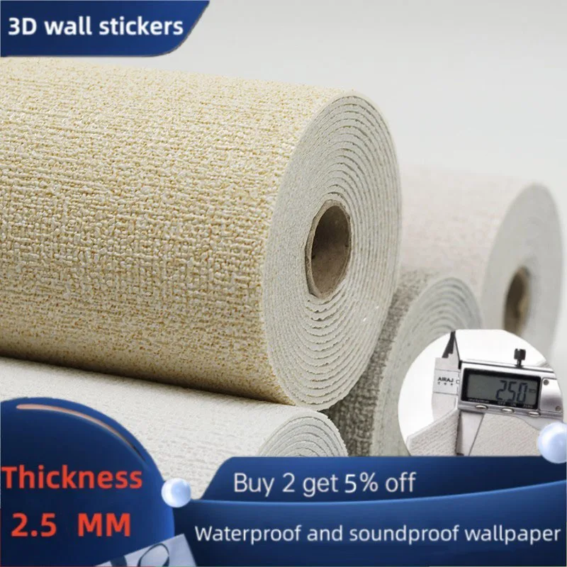 10m Self Adhesive 3d wall panel Wallpaper Foam Soundproof Waterproof 3D Wall Sticker New Design Bedroom Wallpaper Thickening