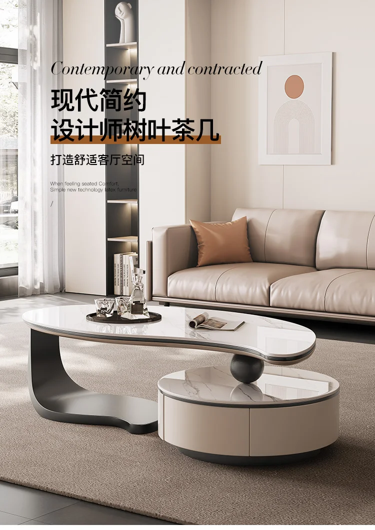 Modern Light Luxury Coffee Table Minimalist Designer Aesthetic Unique Side Table Accessories Decoration Couchtisch Furniture