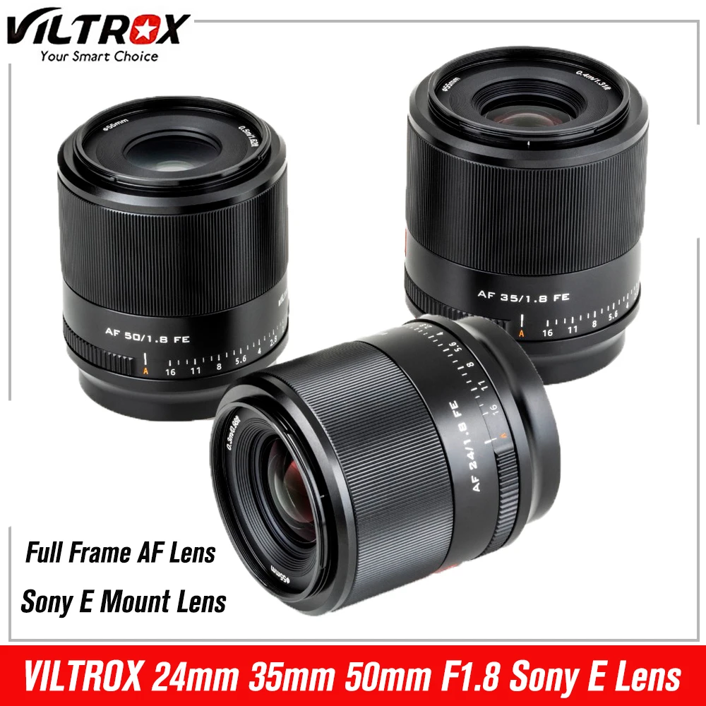 Viltrox 24Mm 35Mm 50Mm Sony E Lens F1.8 Auto Focus Full Frame Obiettivo Af Per Sony E Mount A6000 A6400 A7Iii Obiettivi Per Fotocamera