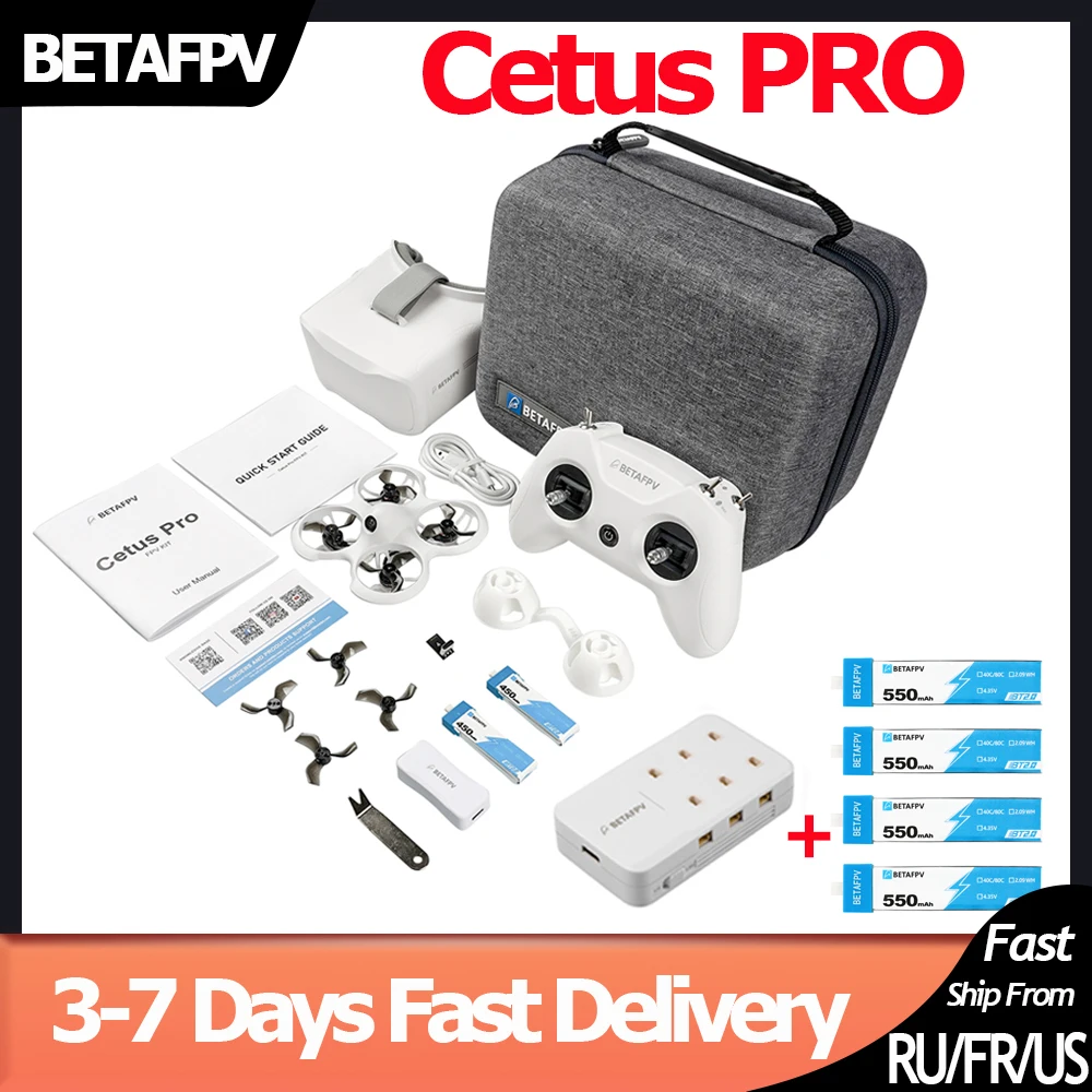 BETAFPV Cetus Pro FPV Drone Kit with 3 Flight Modes Altitude Hold Emergency  Landing Self Protection Turtle Mode with Radio Transmitter Goggles for FPV