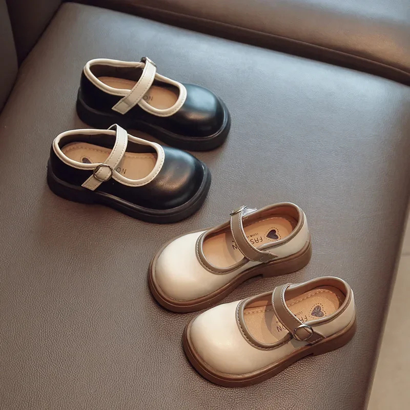 Girls PU Leather Shoes Princess Spring Soft-soled Children Kids Loafer Size 21-36