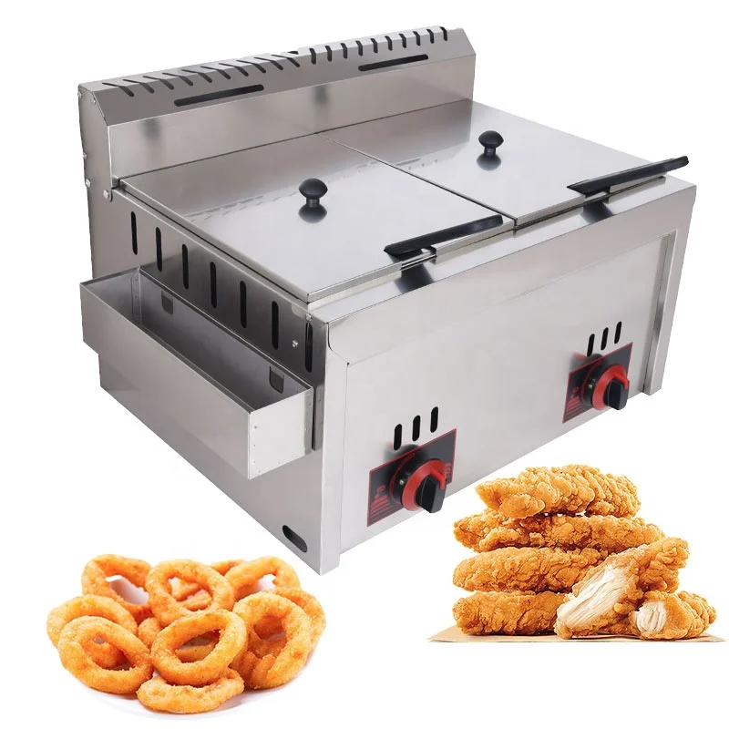 Small Lpg Freidora a Gas Comercial Gas Power Chip Deep Fryer 20l 12l 8l