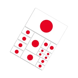 Flag Vinyl Stickers Set - Spain, Poland, Israel, Palestine, Japan, UK, France - for Car, Mirror, Motorcycle, or Laptop (Japanese)