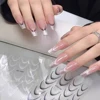 2Sheets French Gradient Line Nail Art Stickers 3D Self-Adhesive White+Black Slider Design Stencil Manicure Guides DIY Nail Decor 2