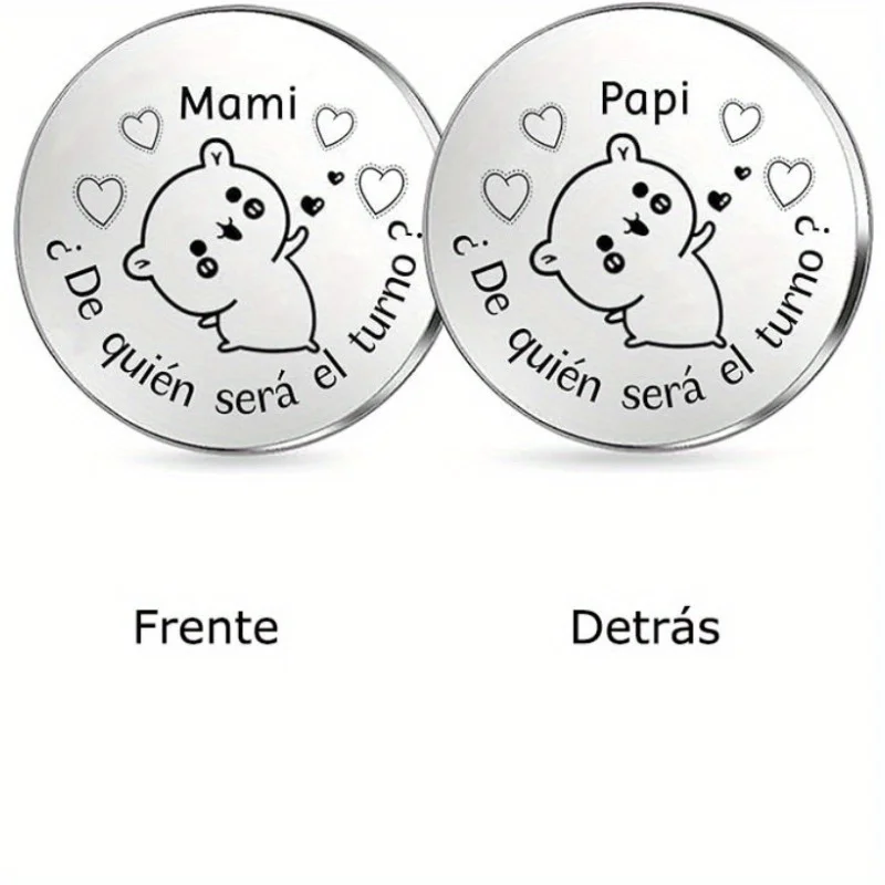 1 Pz La Cui Moneta Di Svolta Mamà Papia Bolsillo Abrazo Token Distancia Abuela Abuelo Niecos Relaciacion Recuerdo Acero