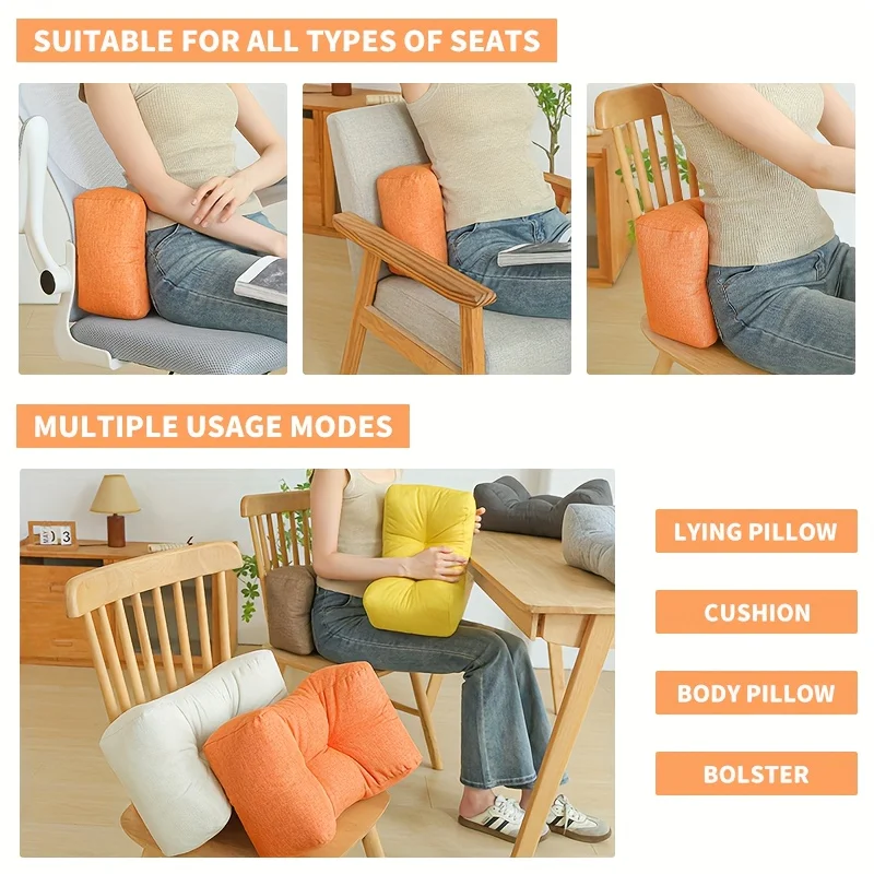 1pc Elegant Luxury Lumbar Pillow,Vintage Style,Soft Seat Cushion for Student and Office Chairs,Ergonomic Backrest Pad