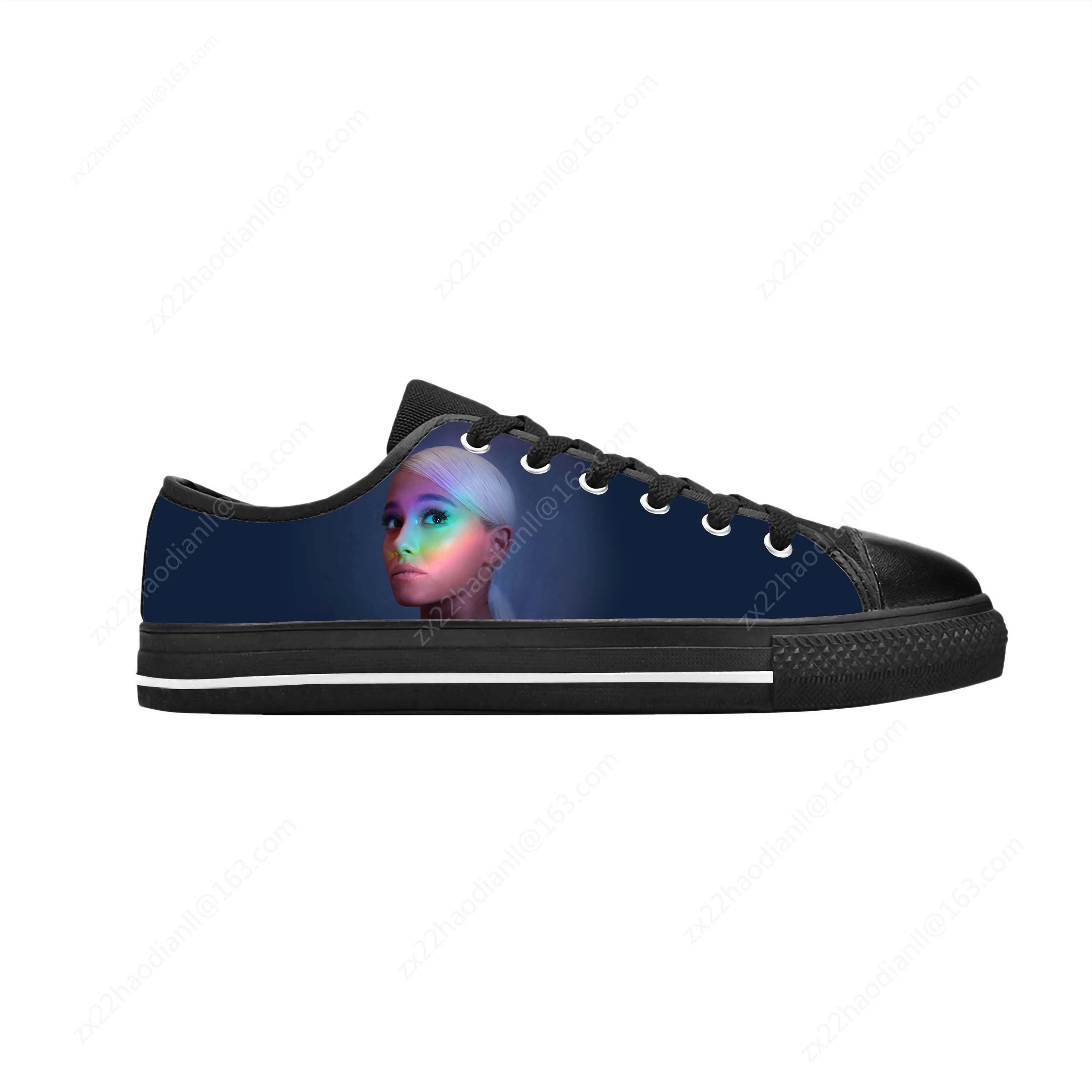 Pop Singer Music Ariana Cute Fashion Popular Rock Casual Cloth Shoes Low Top Comfortable Breathable 3D Print Men Women Sneakers