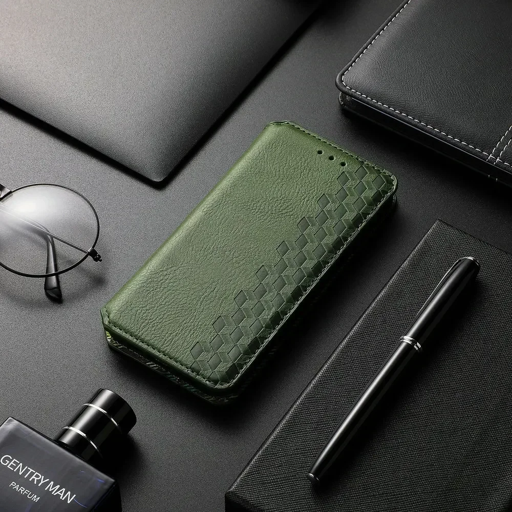 Magnetic Flip Wallet Leather Case - 360° Protective Book Cover