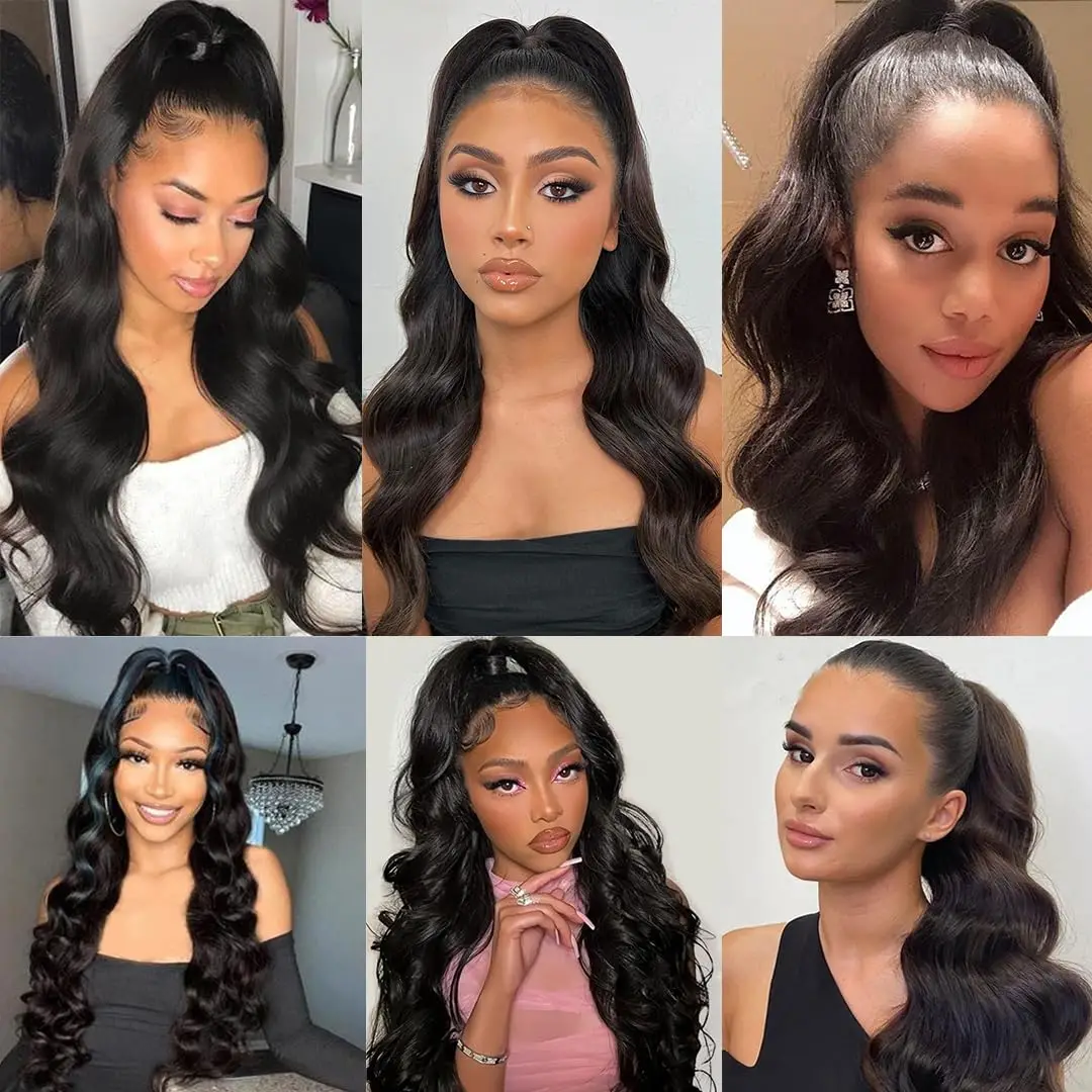 바디 웨이브 랩 어라운드 포니테일 인모 헤어 익스텐션 클립형 포니테일 헤어 익스텐션 바디 웨이브 인모 포니테일 여성용