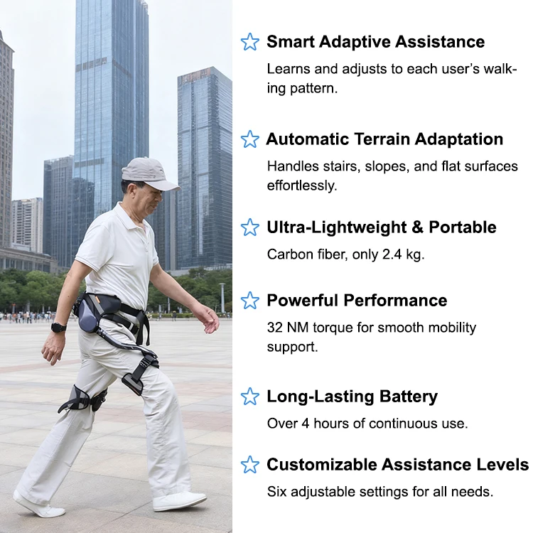 Sunwin Walker per esoscheletro robotico e ginocchio per passeggiate assistite, riabilitazione dei arti inferiori, dispositivo di aiuto per l'allenamento leggero - immagine 6