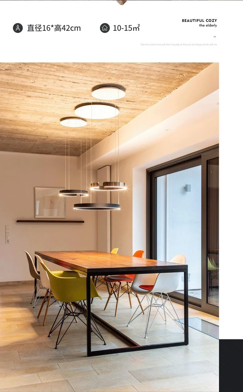 Modern Salon Design Ring Ceiling Chandelier image 7