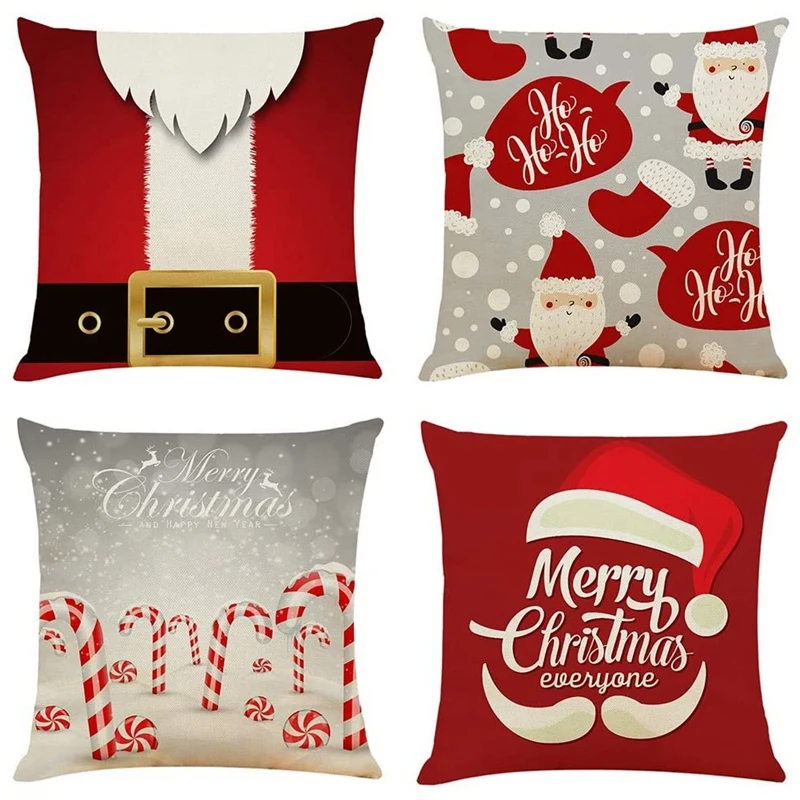 

LBER Throw Pillow Covers Christmas Decorative Couch Pillow Cases Linen Pillow Square Cushion Cover For Sofa, Couch, Bed