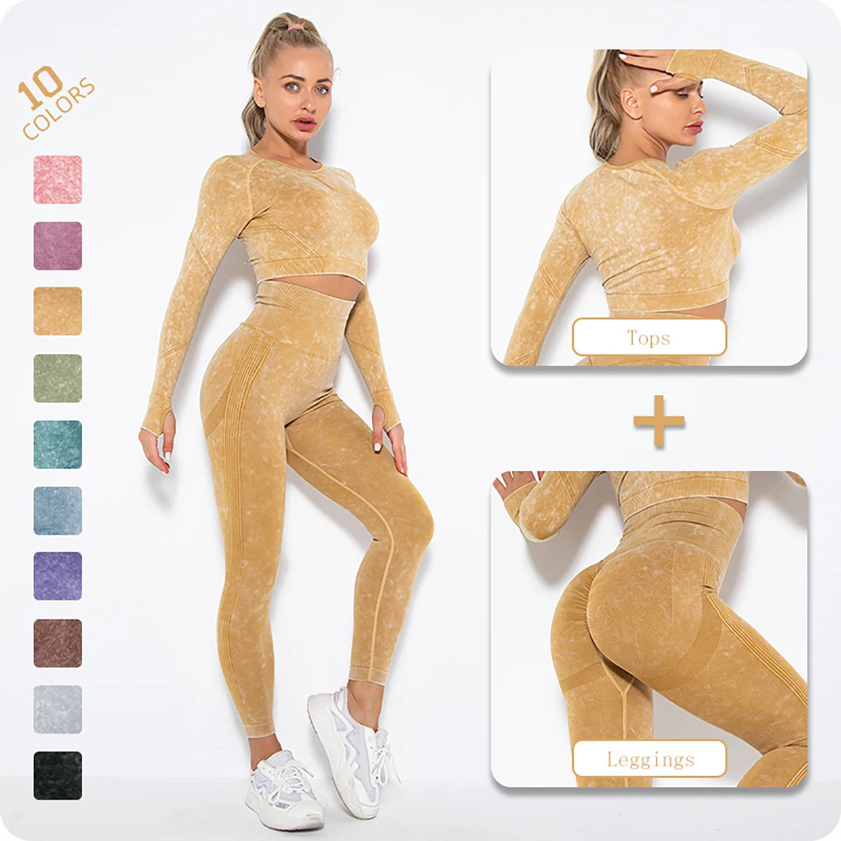 Quirky Yoga Print Premium Oversized Tee With Tummy Tuck Body Shaping Leggings Co-ord Set