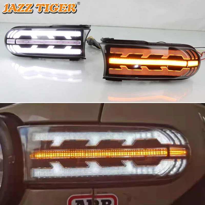 

2PCS Dynamic Turn Signal Function Waterproof ABS 12V Car DRL Lamp LED Daytime Running Light For Toyota FJ Cruiser 2007 - 2021