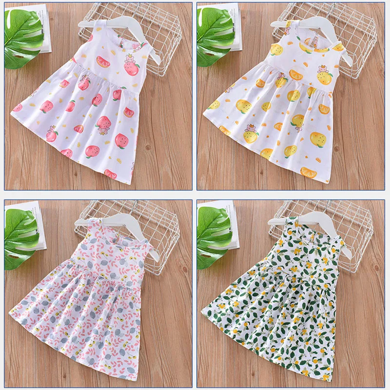 Kleider Sommer für ärmellose süße Print Prinzessin Party Mädchen Kleid Kinder Mädchen Mode Kleidung_voghion.com
