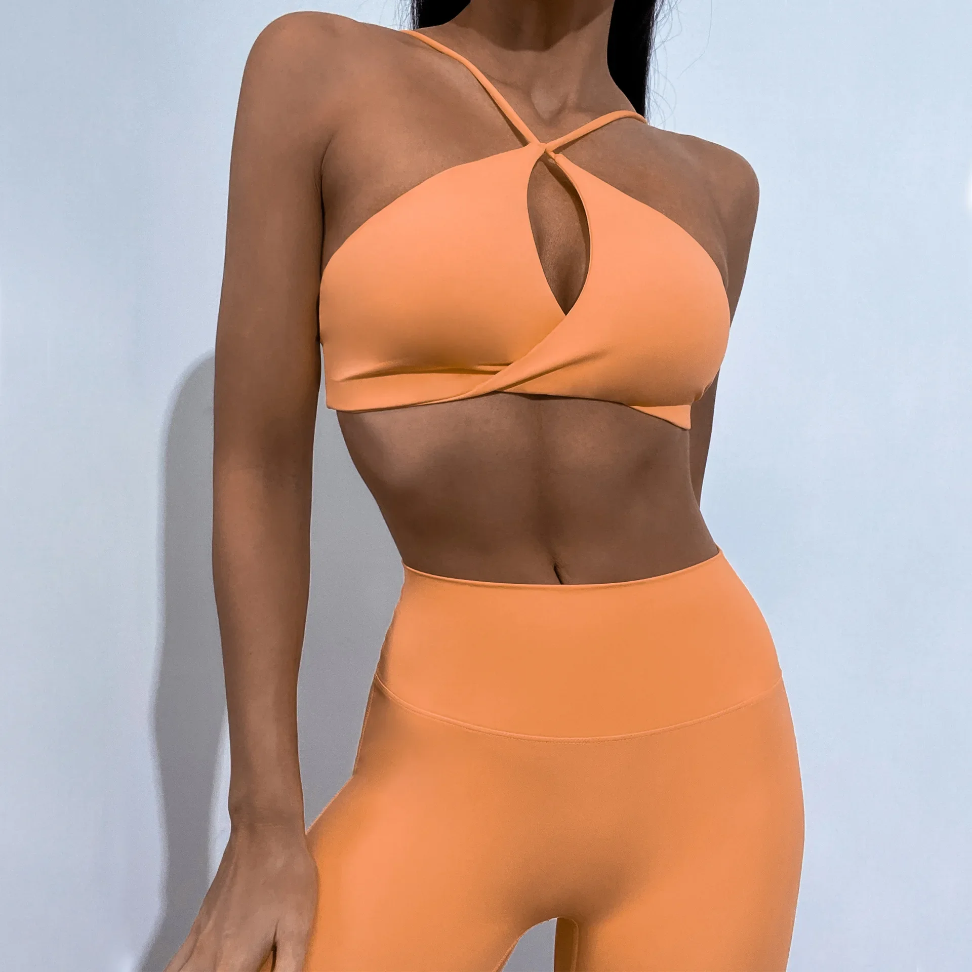 Fitness Yoga Set CUTIES Wrap Front Fitness Yoga Set Women Luxury Scrunch Booty Leggings Workout Clother Purple Sport Bra Gym Sport Suit Tracksuit yoga set sports set gym workout set sportswear set fitness set sports bra set yoga pants set
