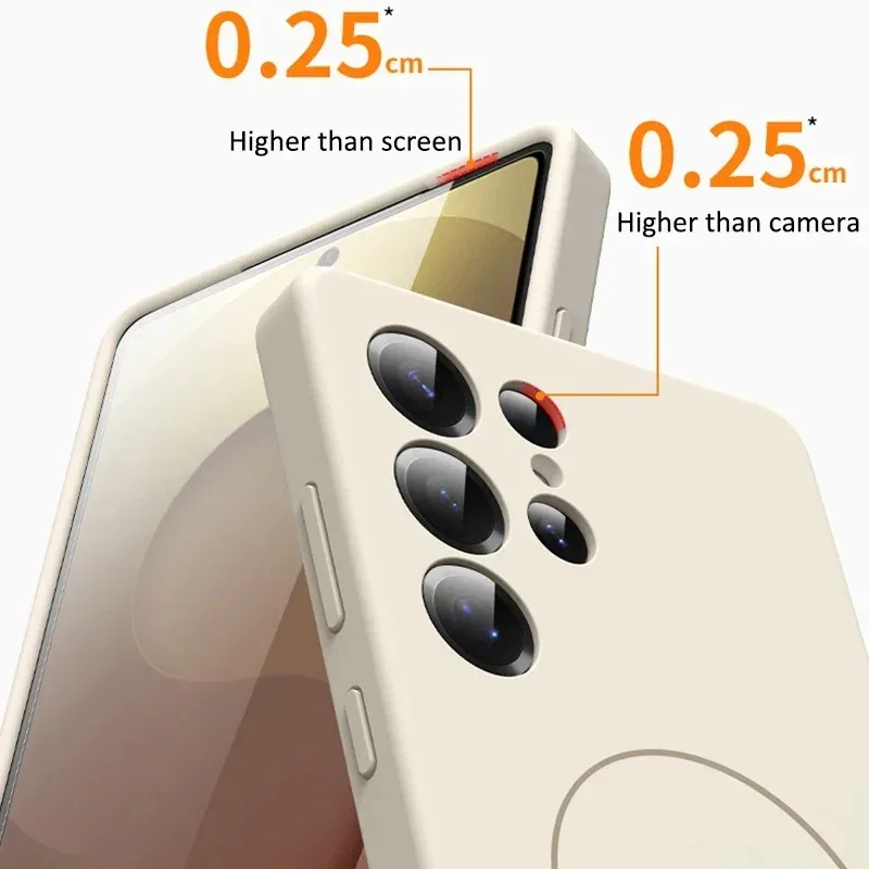 Elegant Liquid Silicone Magnetic Phone Case with Anti-Loss Lanyard - Shockproof Protection in Pure Color Design