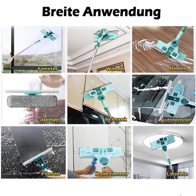 Squeegee For Window Cleaning Window Scrubber With U Bracket And Extension  Pole Telescopic And Adjustable Window Wiper Cleaner - AliExpress