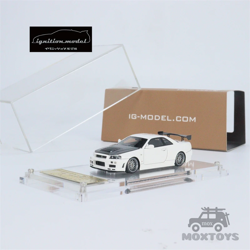 

IG 1:64 Nismo R34 GT-R R-tune белая модель автомобиля из смолы