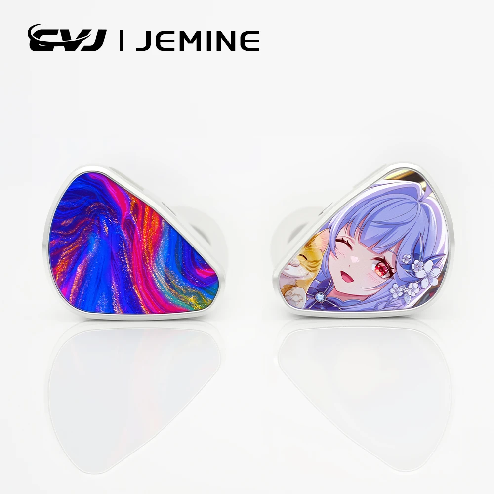 Auriculares para Juegos CVJ Jemine con Controlador Híbrido IEM, Carcasa de Vidrio Desmontable, Auriculares Intrauditivos HiFi para Música y Juegos, Estilo Dual