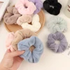 Soild Color Plush Scrunchies Elastic Soft Velvet Hair Ties Women Girls Ponytail Holder Rubber Band For Thick Hair