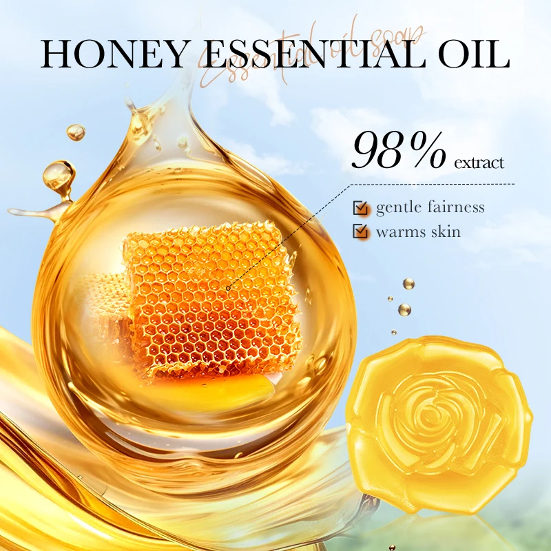 SADOER Honey Facial Soap Face Wash Foam Facial Cleanser Whitening Moisturizing Anti Acne Anti-aging Body Bathing Facial Soap