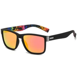 Unisex Polarized Rectangle Sunglasses - UV400 Protection for Outdoor Sports and Driving (Red Mirror)