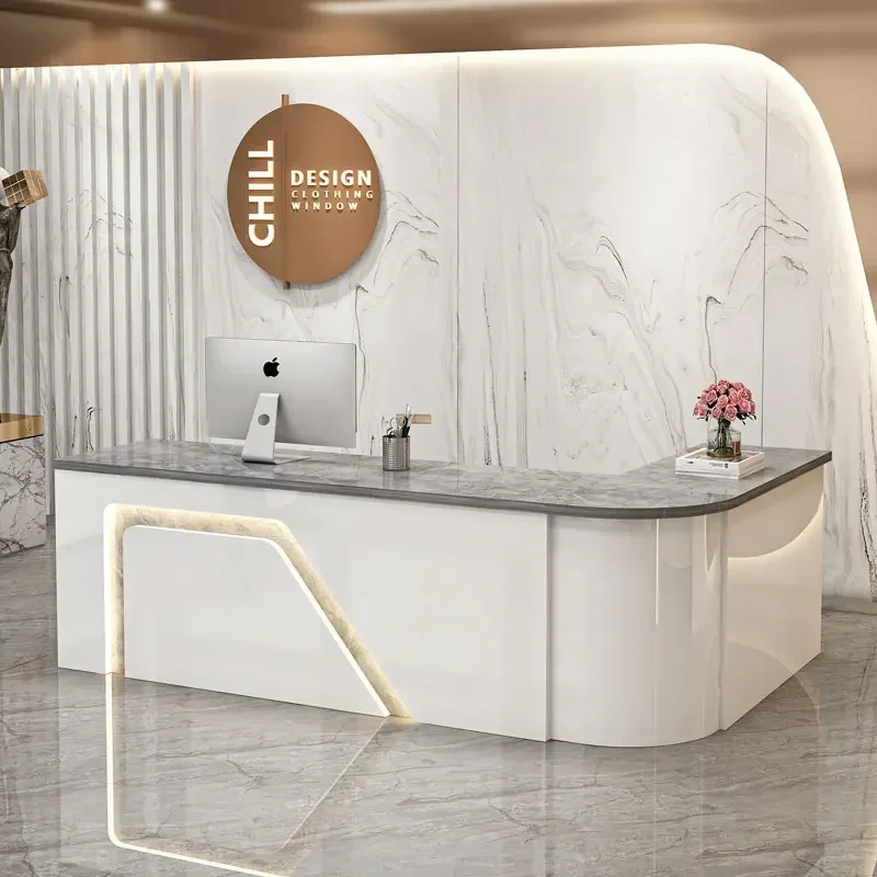 Beauty Salon Reception Desk Small Simple Checkout Table Cashier Counter Desk Office Mostrador Negocio Commercial Furniture