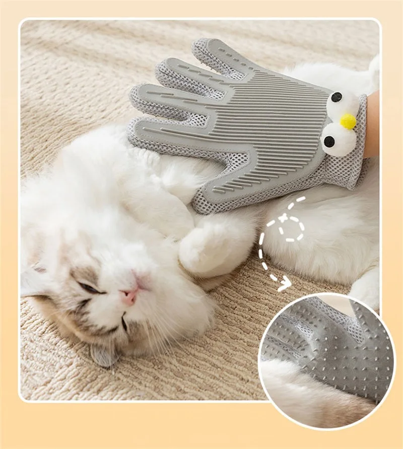 1pc Dogs Grooming Glove Silicone Fabric Cats Brush Comb Shedding Hair Gloves - PeticaDeals