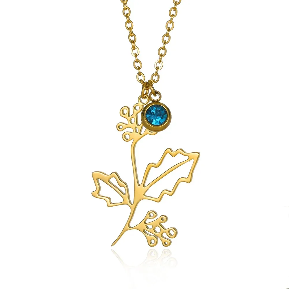 Elegant Gold Tulip Flower Pendant Necklace