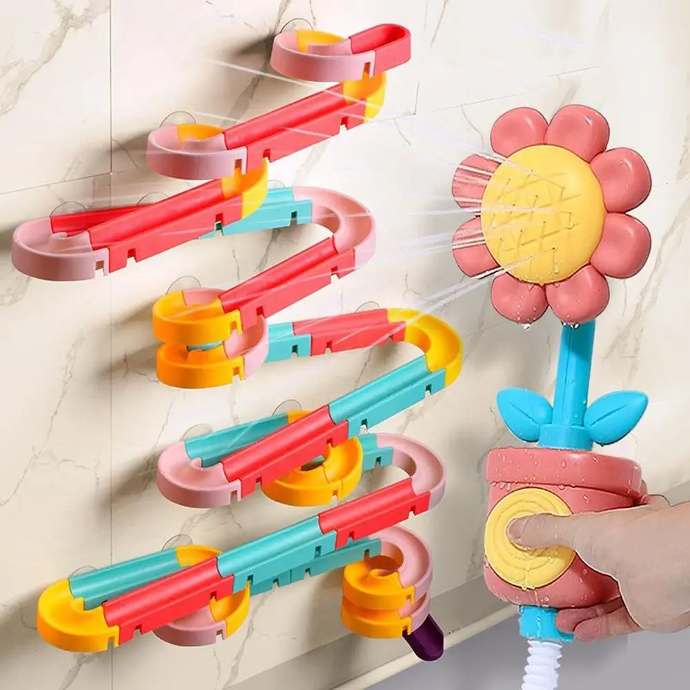 Cute Baby Assembling Track Slide Colorful Plastic Track Slide Suction Cup Toys DIY Funny Water Toy