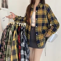 Black Flannel Shirt for Women Long Sleeve Collared Button-Up Tartan Plaid Shirt Jacket  Teen-girl Casual Everyday Outfit - Image 3