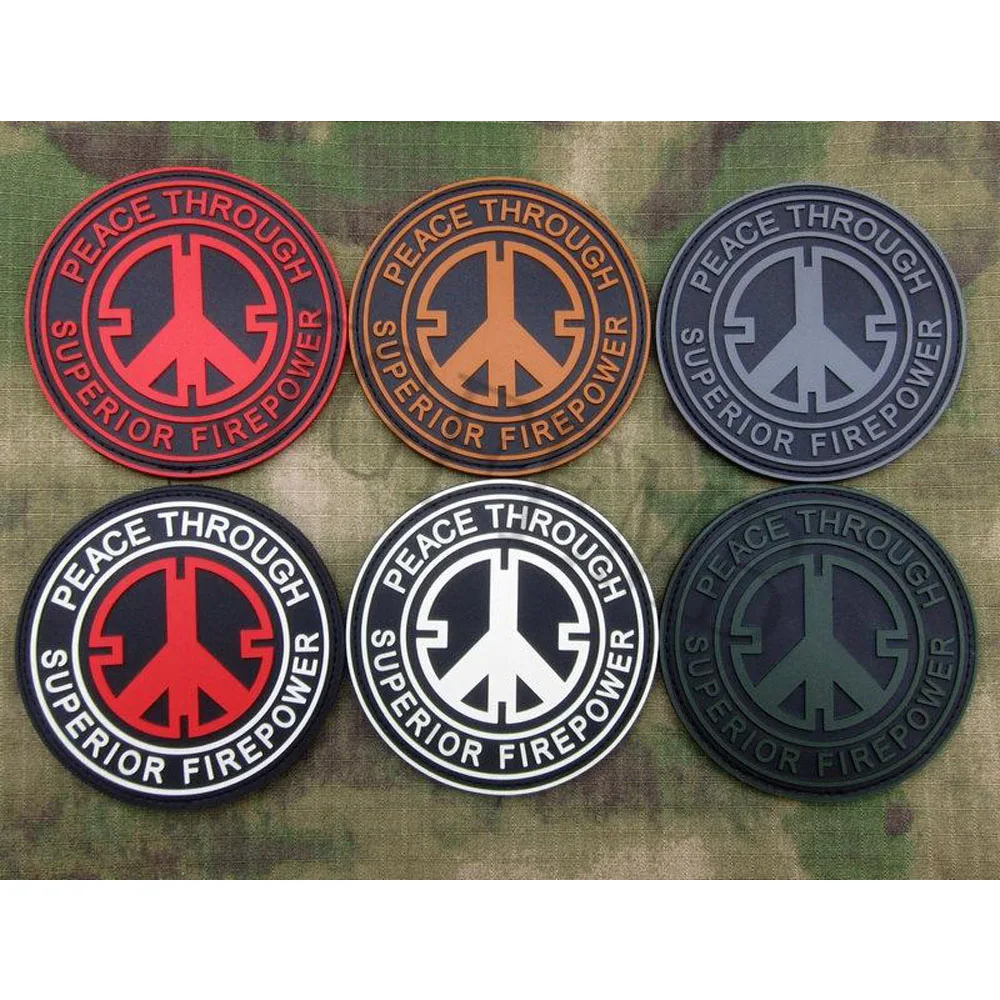 Peace Through Superior Fire Power Military Tactical Morale 3d Pvc Patch