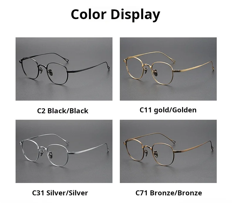 MOMOJA 2025 Herren-Brillengestell aus reinem Titan, rund, modisch, ultraleicht, 148 mm, große Brille, einfache Brillen 88055 – Detail 9