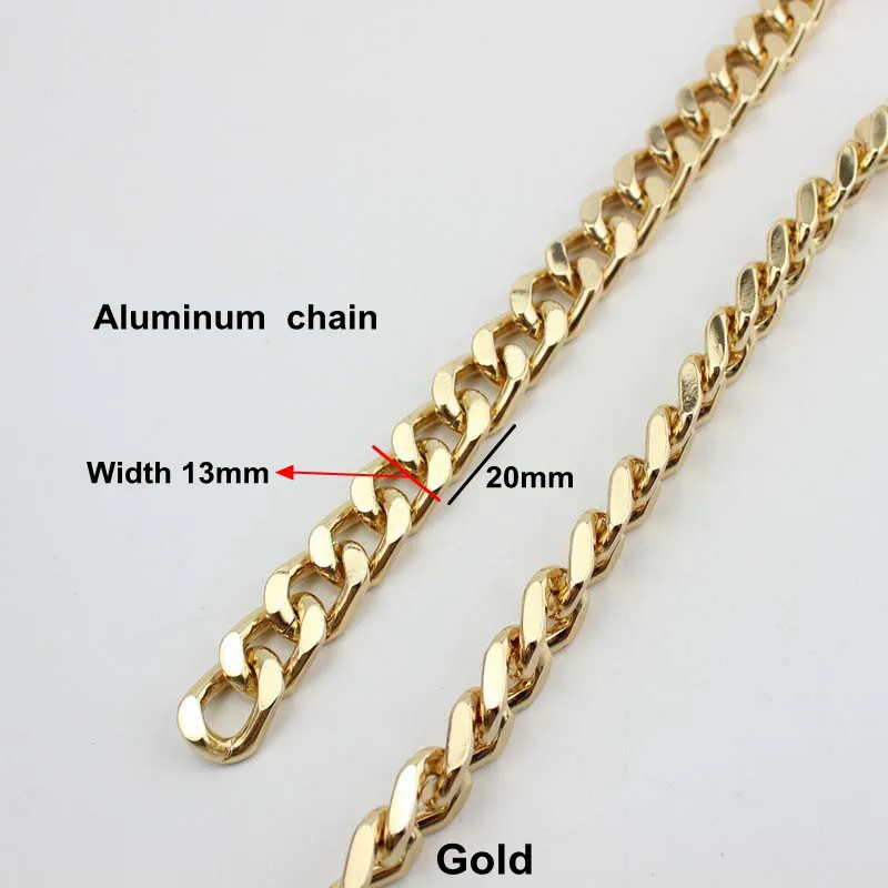 5meters 13mm Width High Quality Plating Cover Wholesale thick aluminum Chains Bags Purses Strap from  Accessory Factory Directly