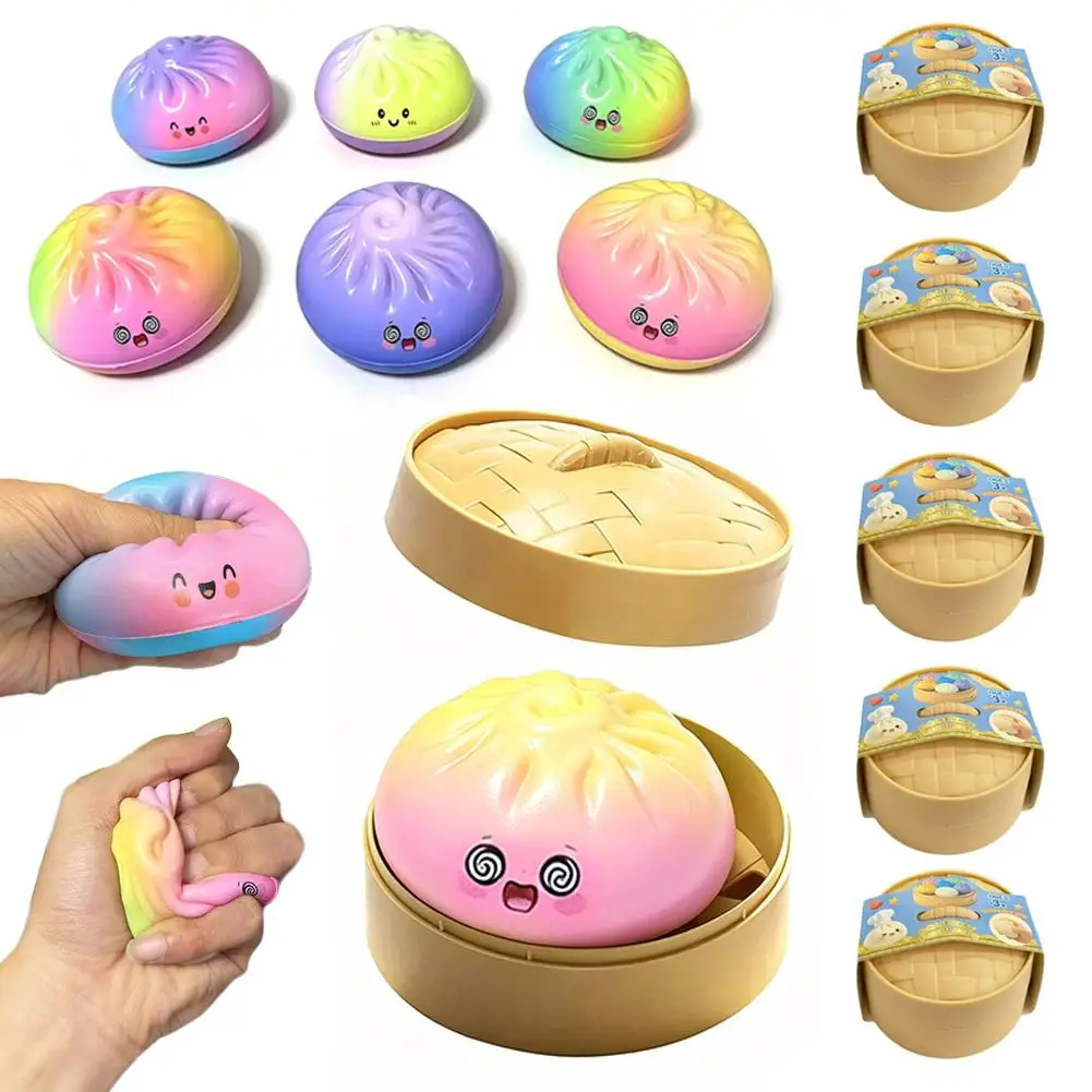 Juguete Anti-estrés Con Forma De Bollo Al Vapor – Pelota Sensorial De Apretar Para Niños Y Adultos, Ideal Para Regalar