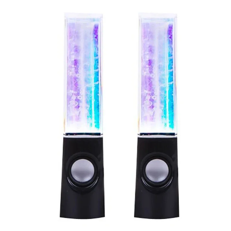 LED Lights Dancing Water Music Fountain Light Speakers 2 PCS for PC Laptop Phone Portable Desk Stereo Speaker computer speakers portable speakers audio speakers