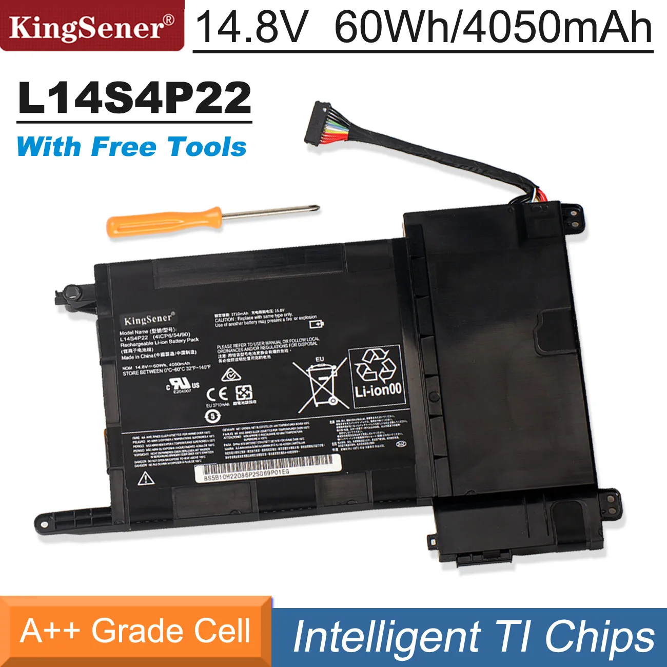 

KingSener L14S4P22 L14M4P23 Laptop Battery For Lenovo IdeaPad Y700 Y701 Y700-17iSK Y700-15ISK Series 5B10H22084 14.8V 4050mAh