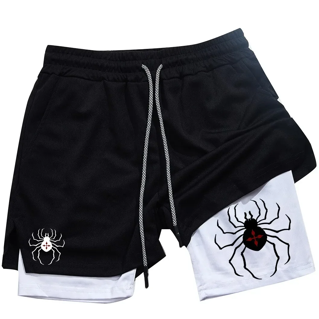 new Running Tights Shorts Anime Hunter Hunter Performance Men Spider Gym Shorts Summer Sports Fitness Workout Jogging
