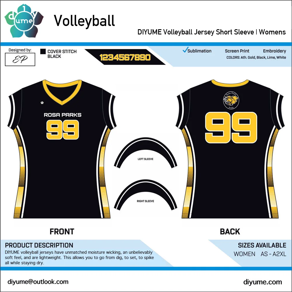 New Sublimation Men Women Kid Volleyball Short Sleeve V-neck Jerseys Speed Dry High Elasticity Sports Competition Tee
