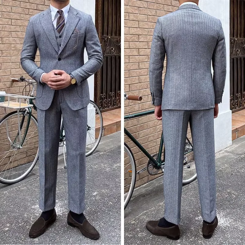 Nouveau costume rétro à chevrons pour hommes