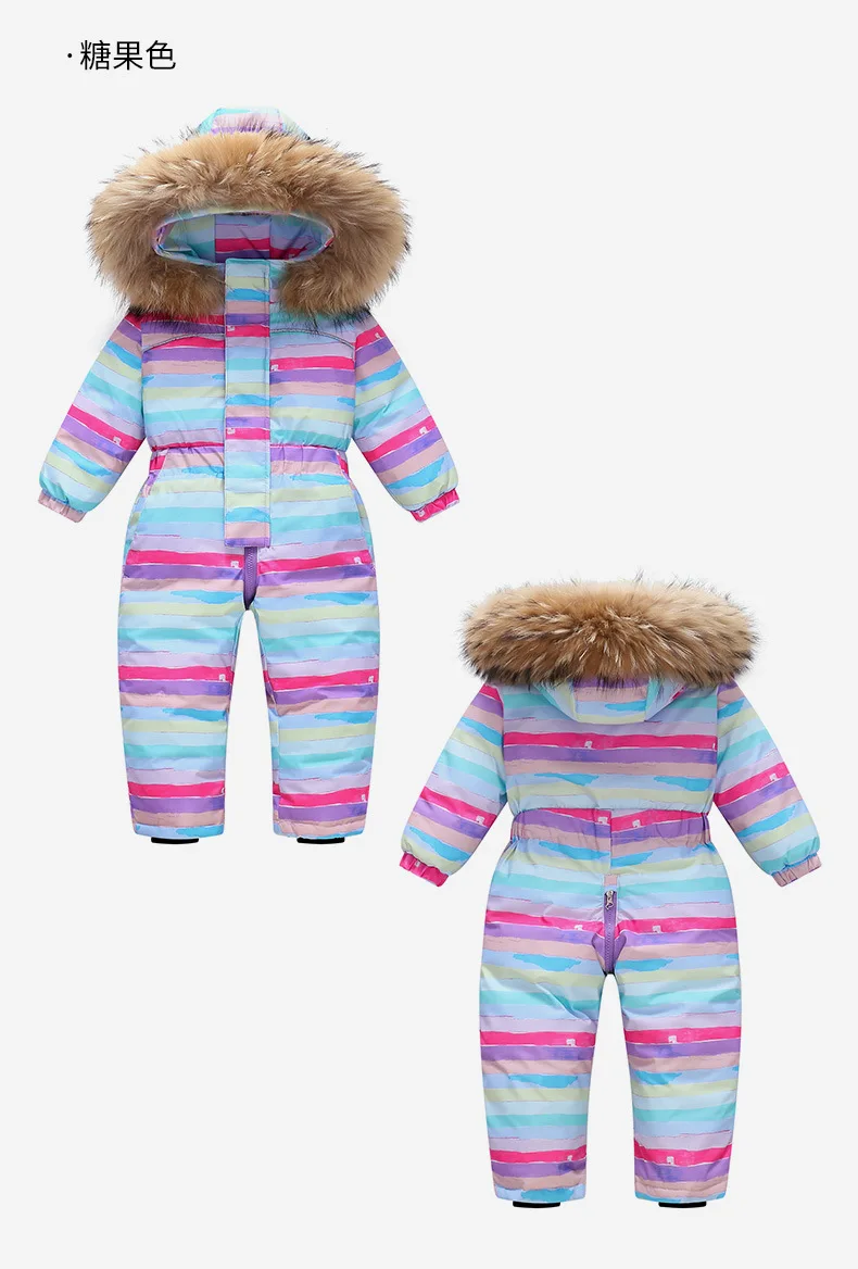 OLEKID 2025–30 Grad Kinder Winter-Skianzug, wasserdicht, mit Kapuze, Baby-Overall, 1–5 Jahre, Kinder, Daunenjacke, Kleinkind-Schneeanzug – Detail 7