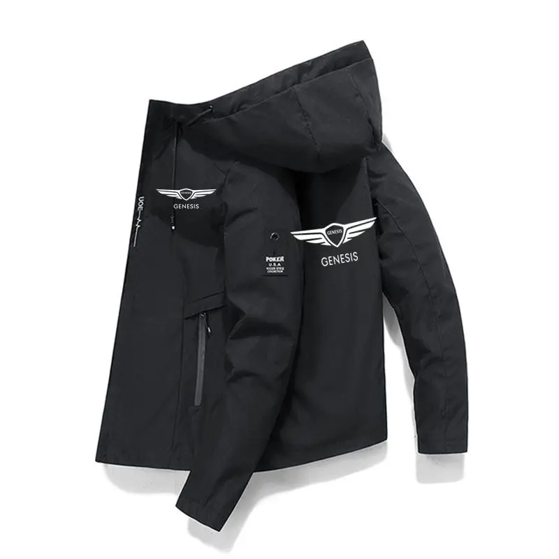 GENESIS Spring and Autumn new bomber jacket men's windbreaker zipper jacket casual work fashion outdoor adventure