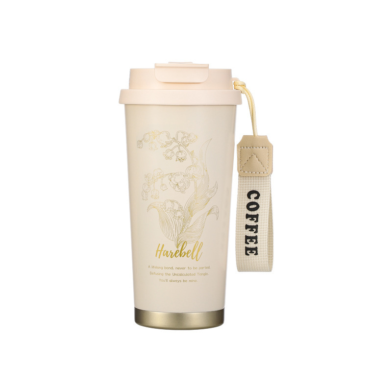 Stainless steel insulated cup with straw wholesale, high beauty Lily cup portable custom for girls