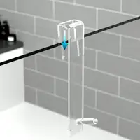 Acrylic Bathroom Shower Door Hook Over Glass Door Shower Towel Rack Punch-Free Bathroom Bathrobe Hanger Transparent Towel Hooks 2