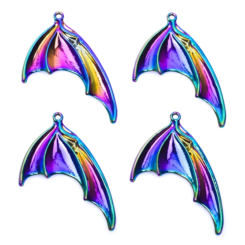 

5pcs/Lot Rainbow Color Fashion Fish Tail Fins Ocean Lake Creature Animal Charms Metal Pendant For Handmade Making Jewelry Parts