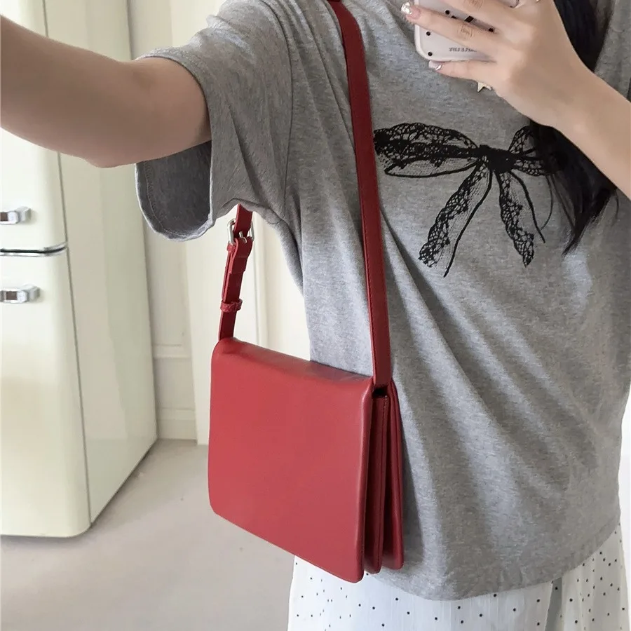 2024 Summer Flap-Style Double-Layer Single Shoulder Bag Korean Version Versatile Handheld Mini Square Bag Crossbody Bag