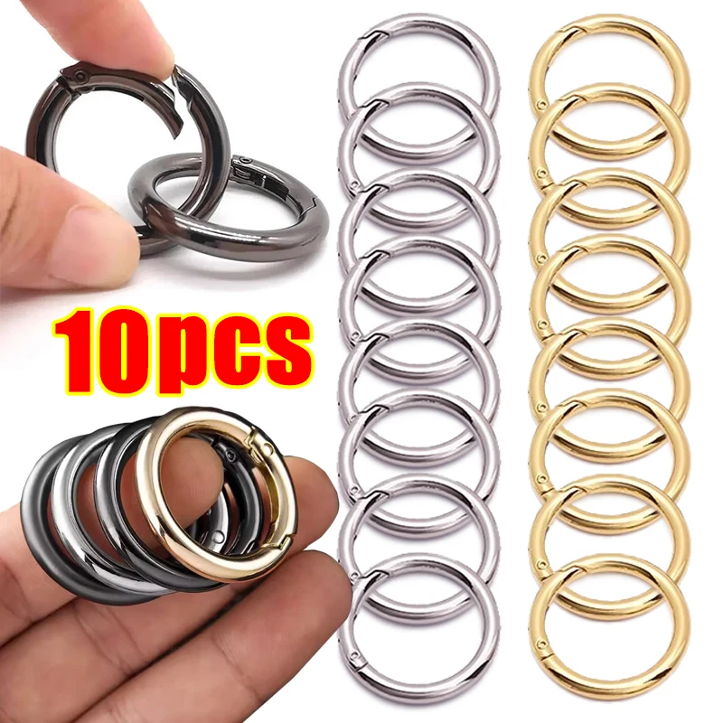 

10Pcs DIY Detachable Rustless Metal O-shaped Clasps Openable Carabiner Bag Clips Dog Chain Buckles Connector Jewelry Components
