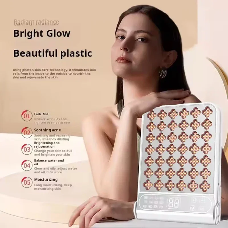 LED Beauty Light Panel for Face and Neck Red Light Therapy 4 Colors 210LED Beads Contactless Operation for Full Body Skincare