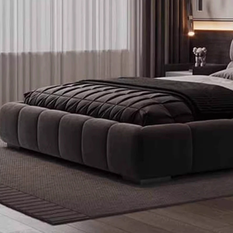 Letto matrimoniale contenitore imbottito design minimalista - immagine 4